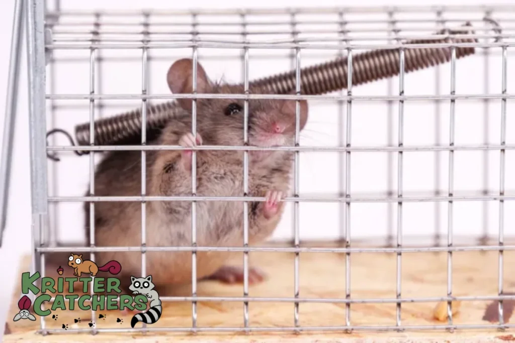 House mouse caught in live capture mouse trap